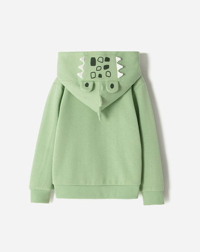 Buzo con capucha verde niño