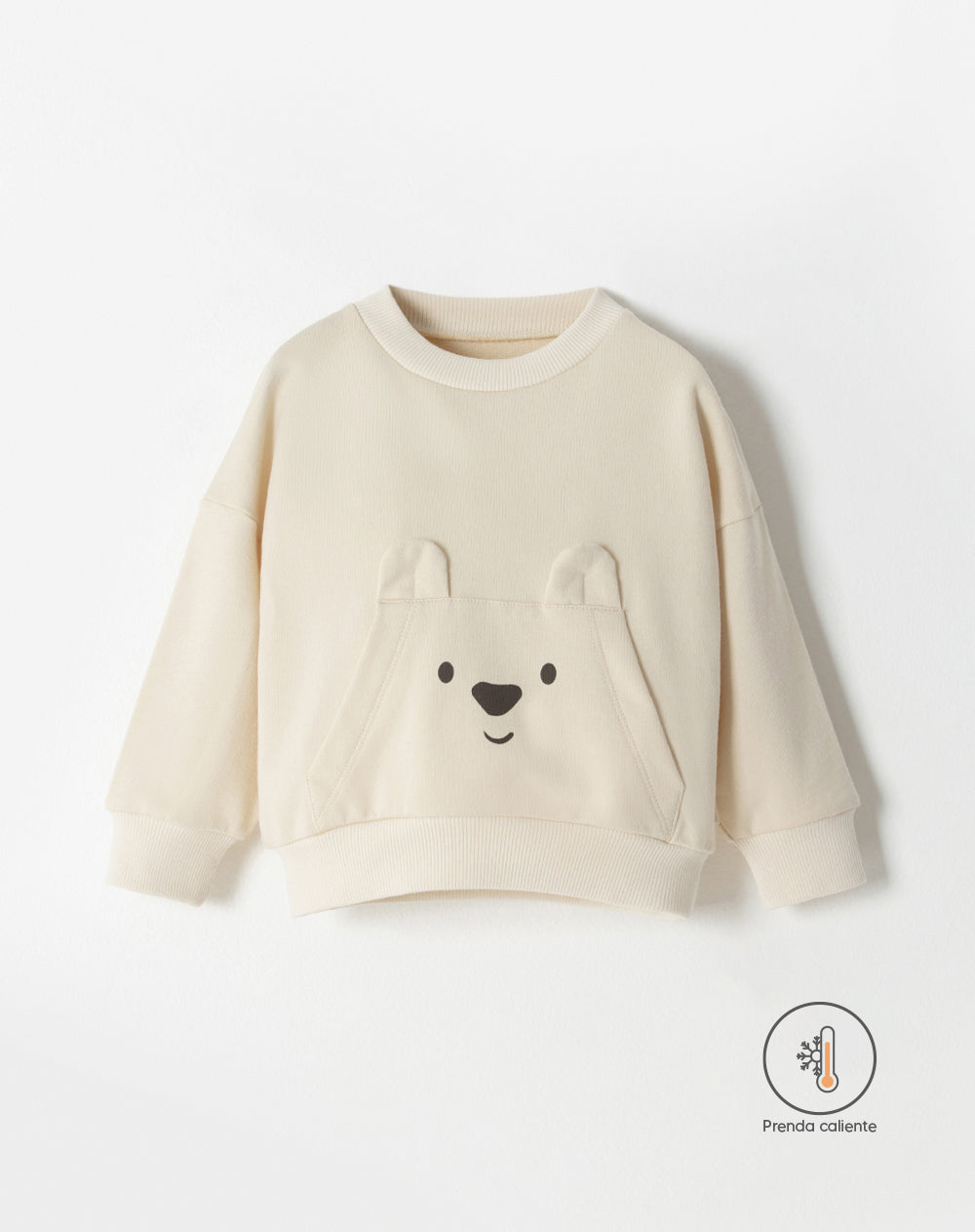 Buzo regular fit crema