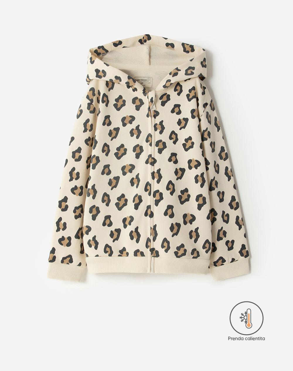 Buzo regular fit crema estampado