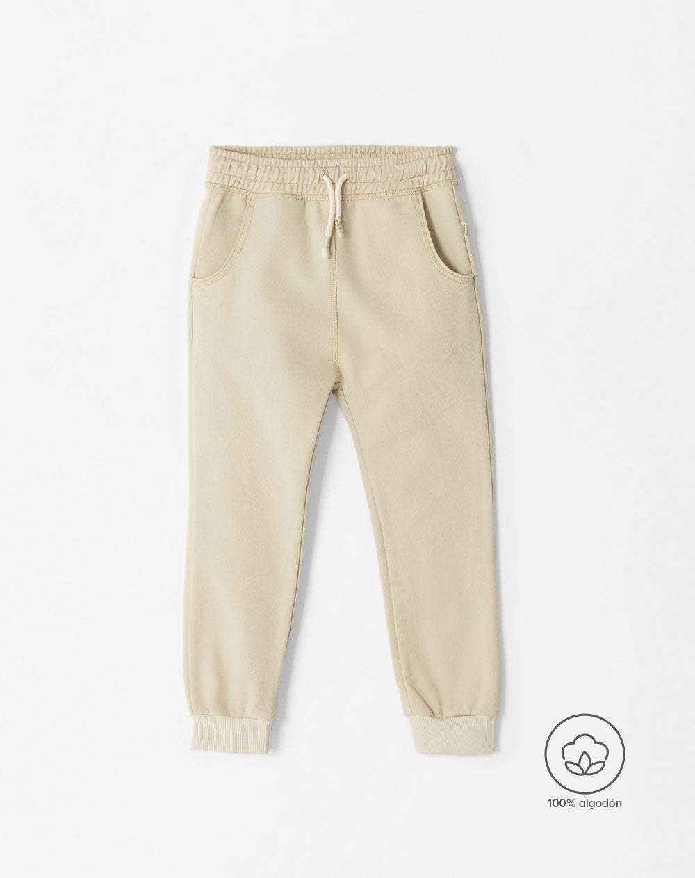 Jogger regular fit tiro medio arena