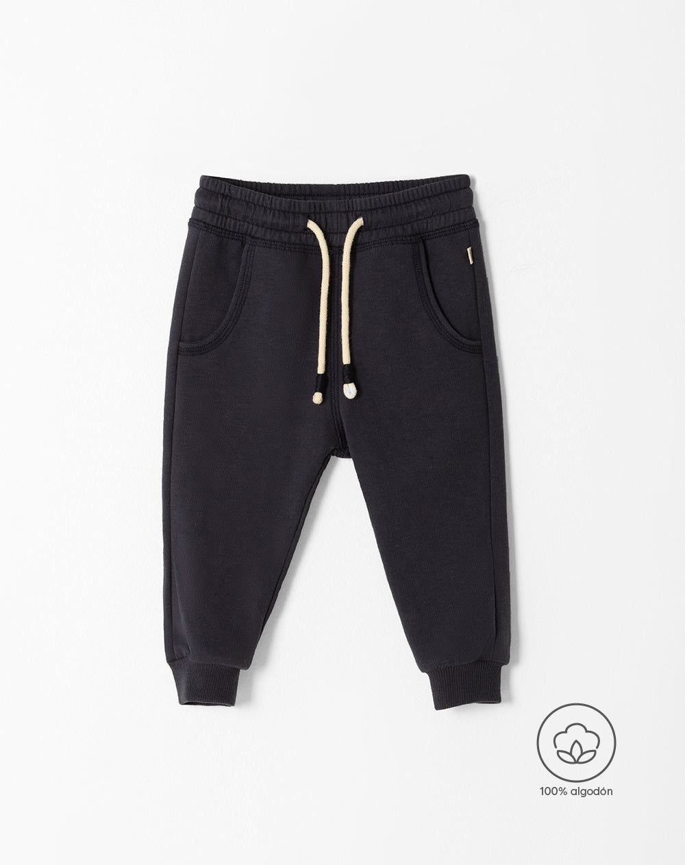 Jogger regular fit tiro medio azul