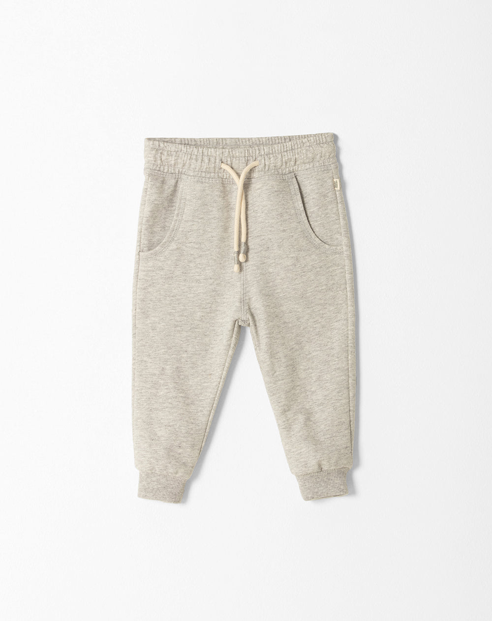 Jogger regular fit tiro medio gris jaspe