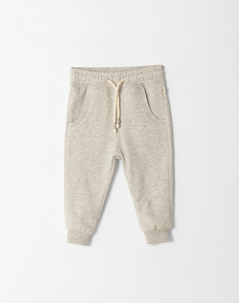 Jogger regular fit tiro medio gris jaspe