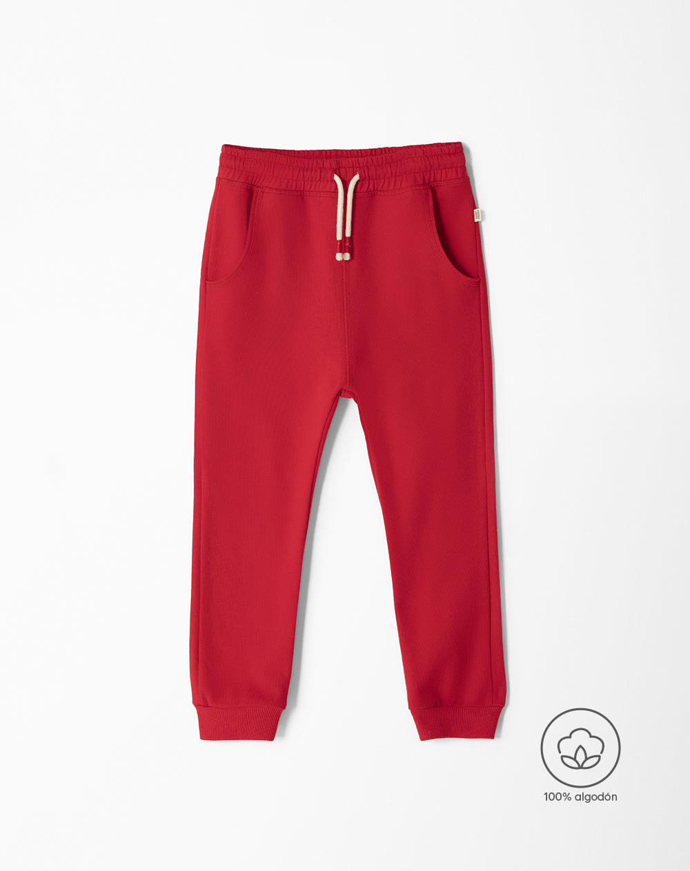 Jogger regular fit tiro medio rojo