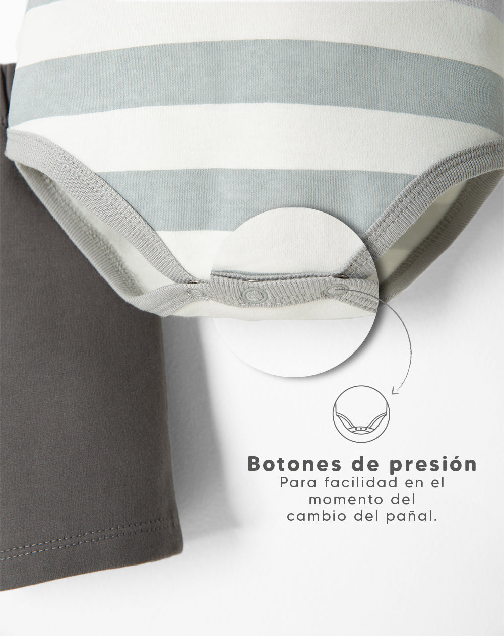 Conjunto pantalon corto camiseta gris rayas