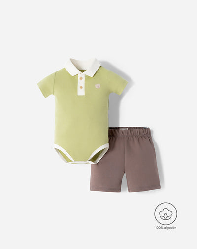 Conjunto body + bermuda bebé niño