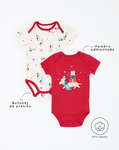 2 bodys cuello redondo manga corta surtido
