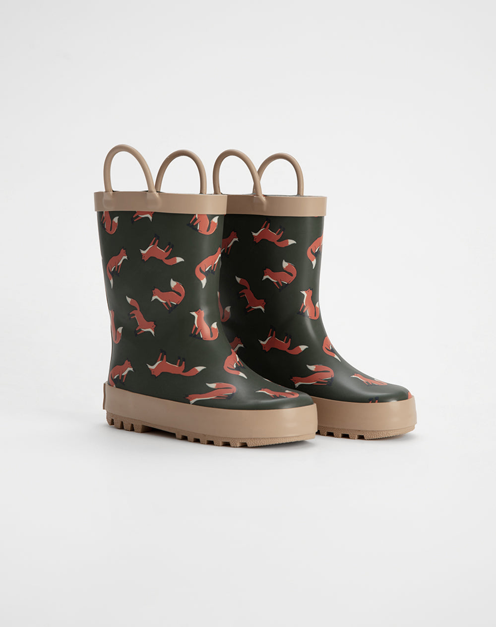 Botas caña baja verde estampado