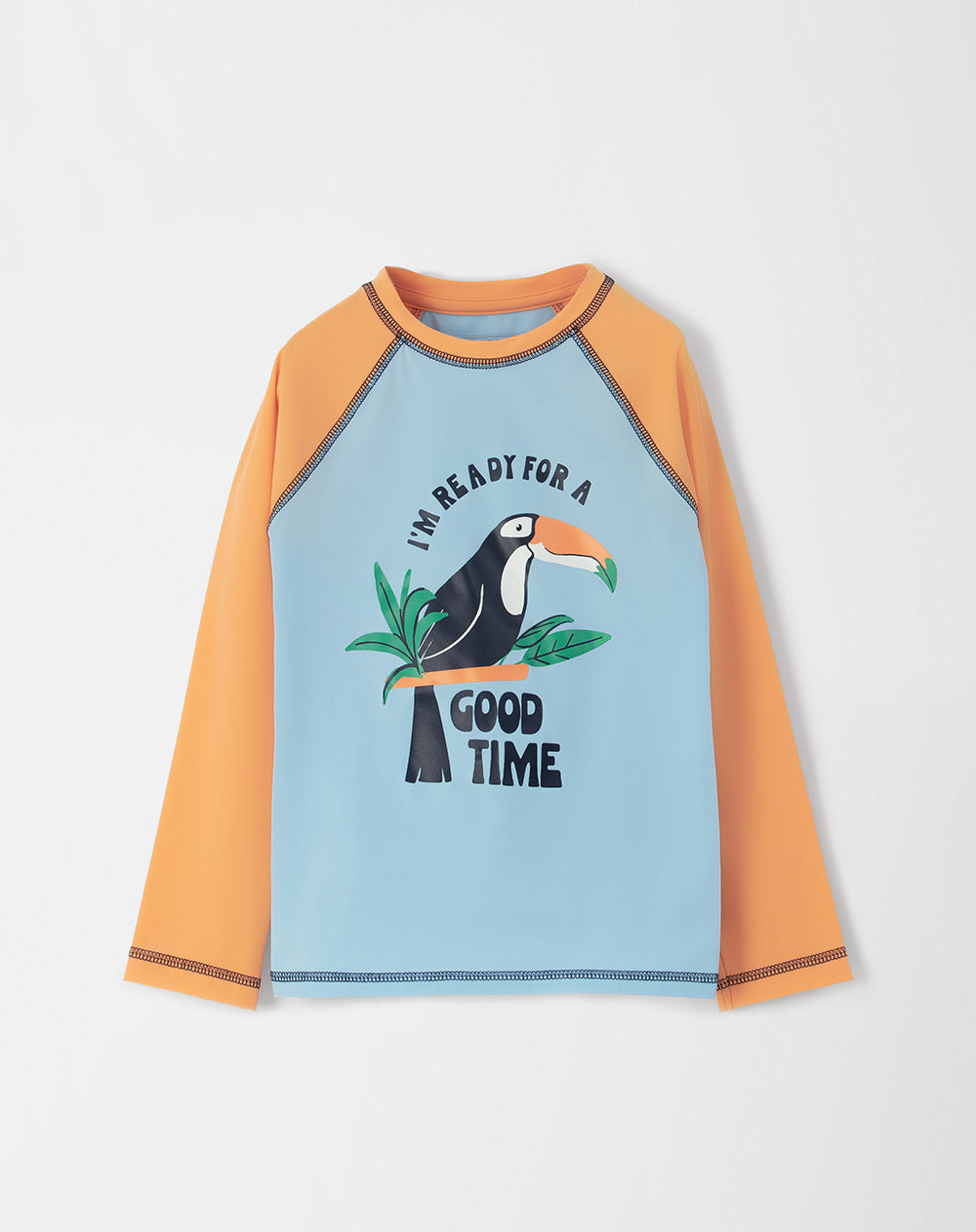 Camiseta fitted fit azul bloques