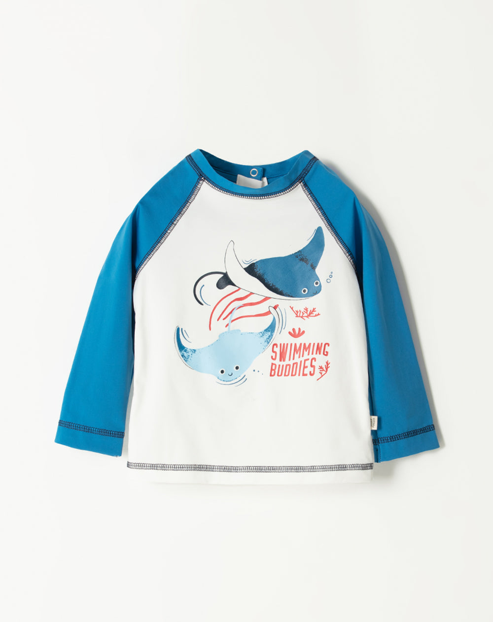 Camiseta fitted fit azul bloques