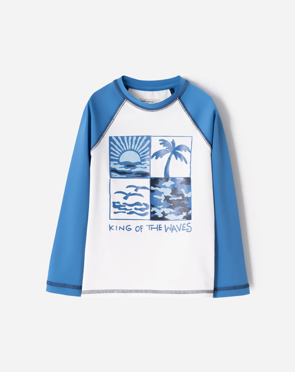 Camiseta fitted fit azul bloques