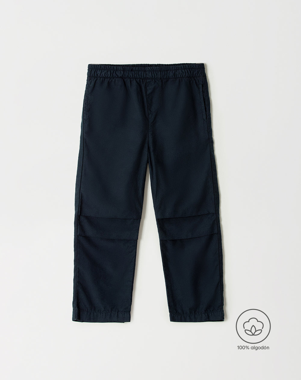 Pantalón regular fit tiro medio en drill azul