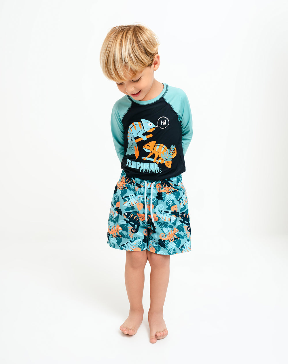 Short pantaloneta verde estampado