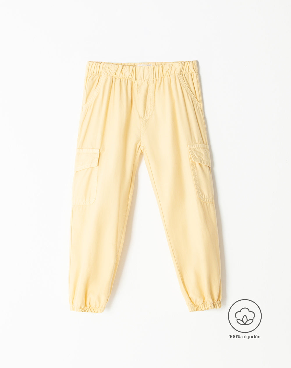Pantalón regular fit tiro alto amarillo