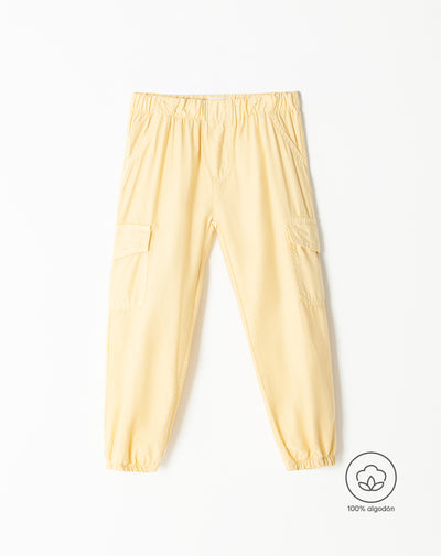 Pantalón regular fit tiro alto amarillo