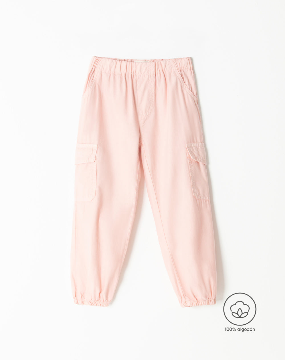 Pantalón regular fit tiro alto rosado