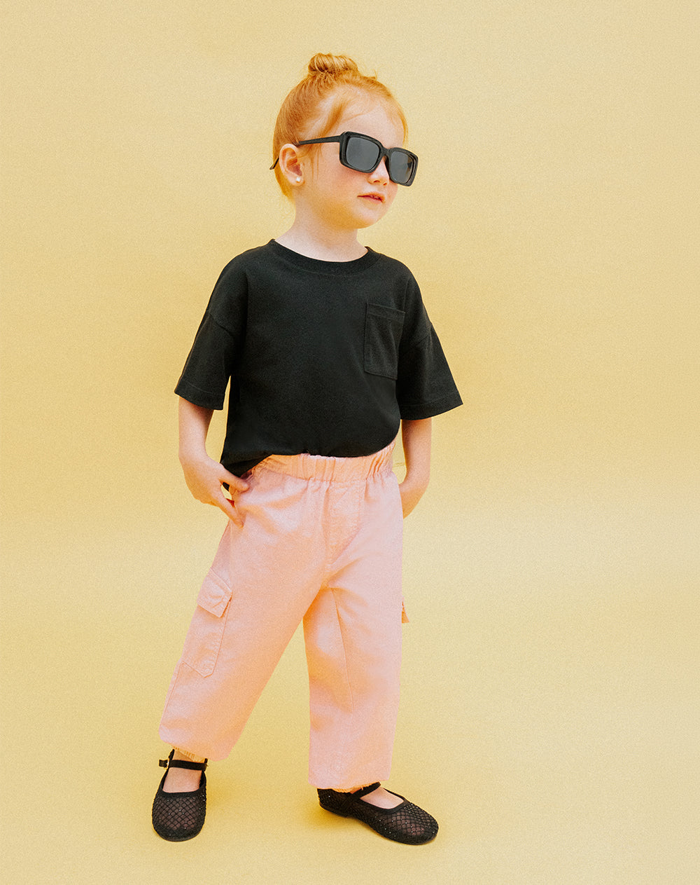 Pantalón cargo algodón rosado niña
