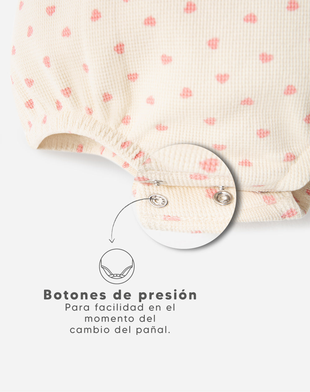 Conjunto overol manga corta beige estampado