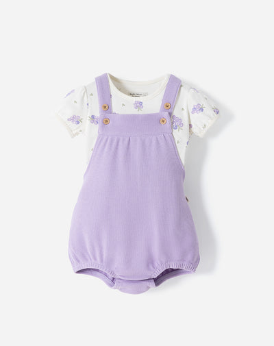 Conjunto camiseta+ overol algodón bebé niña