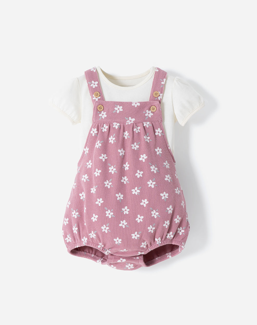 Conjunto camiseta + overol algodón bebé niña