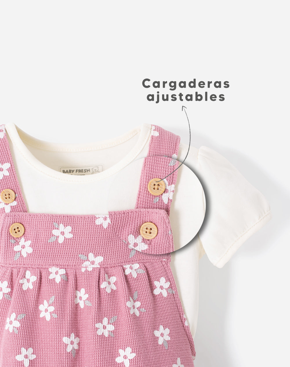 Conjunto camiseta + overol algodón bebé niña