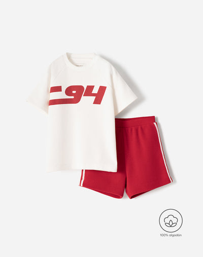 Conjunto camiseta + bermuda algodón surtido niño