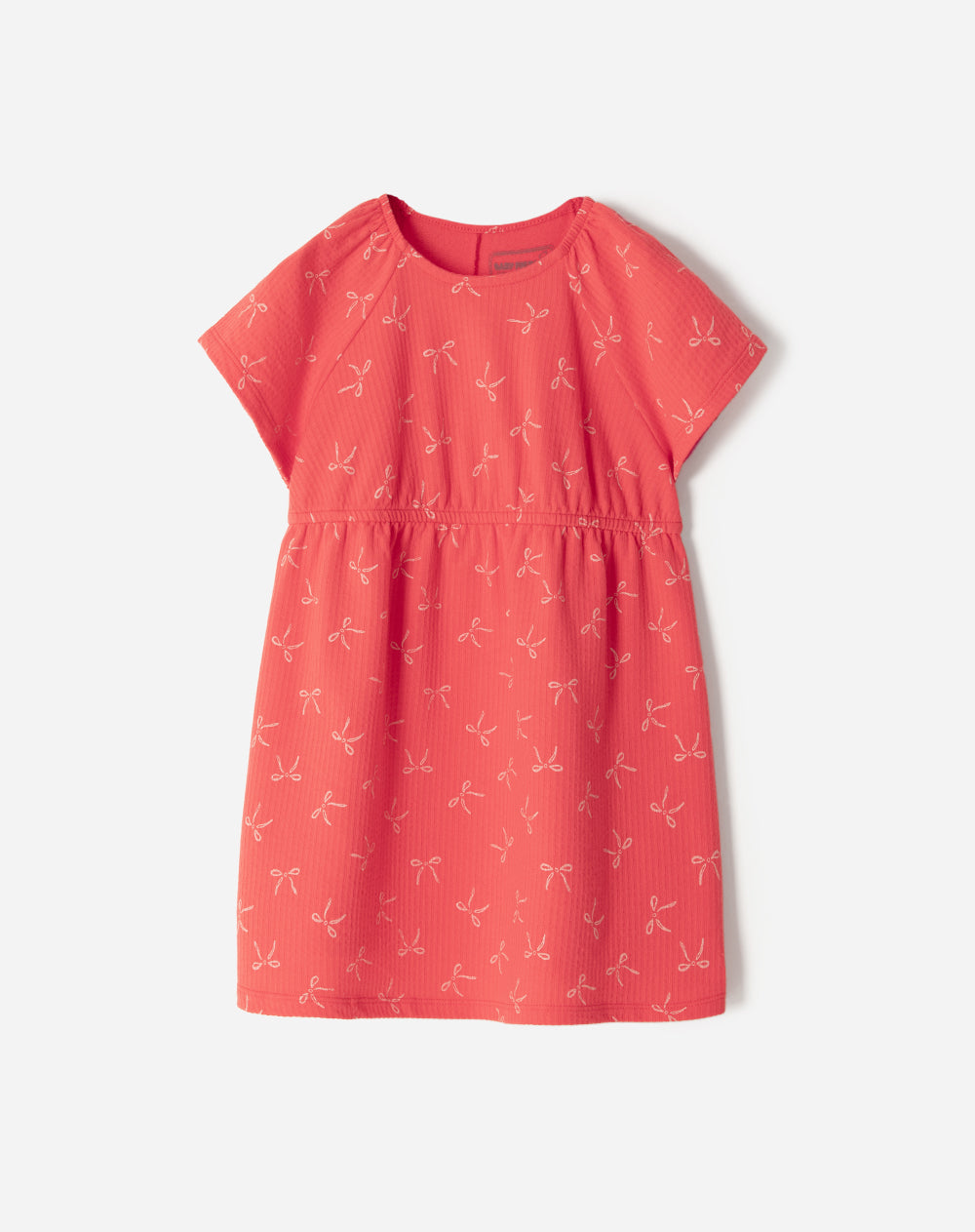 Vestido medio rojo estampado