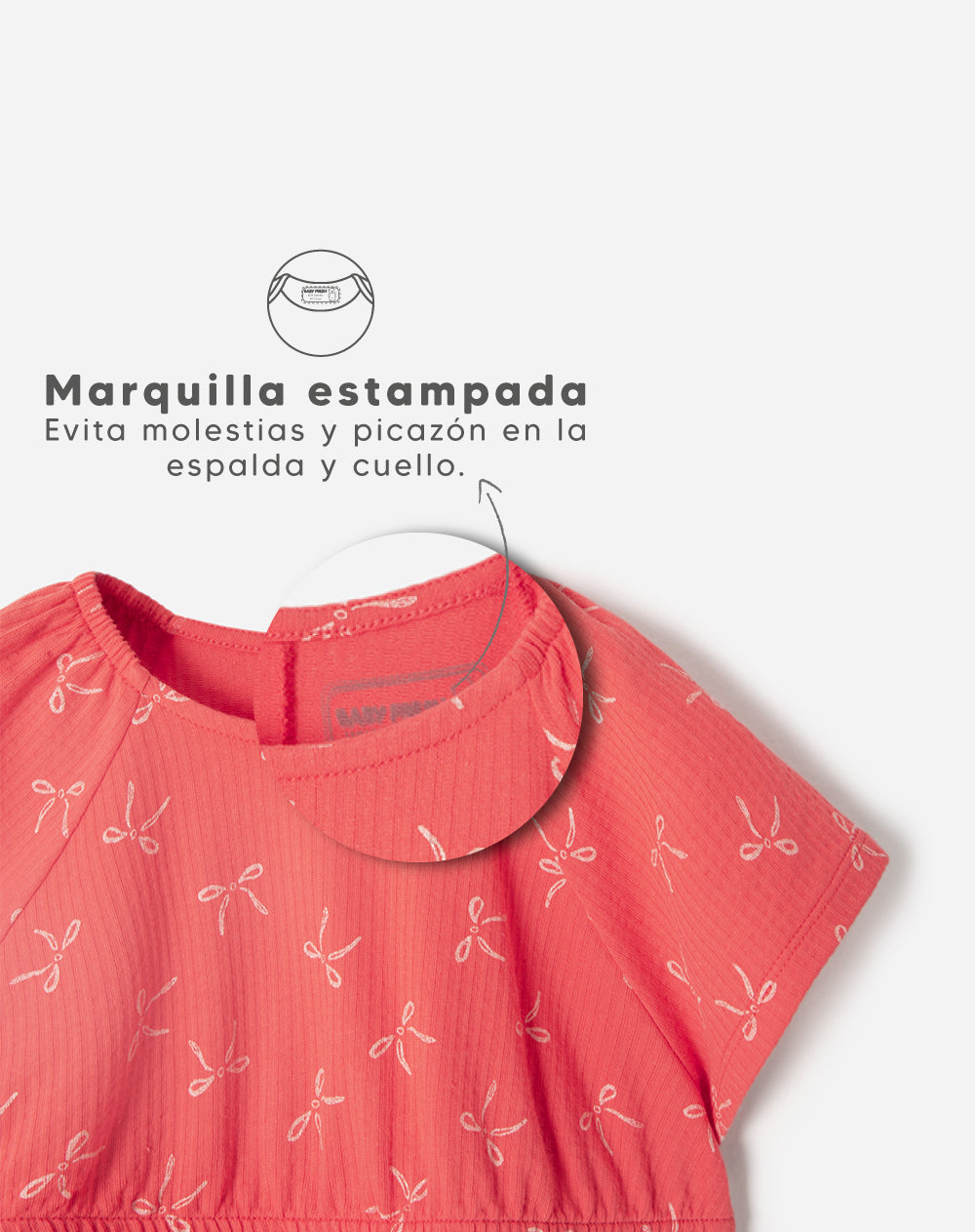 Vestido medio rojo estampado