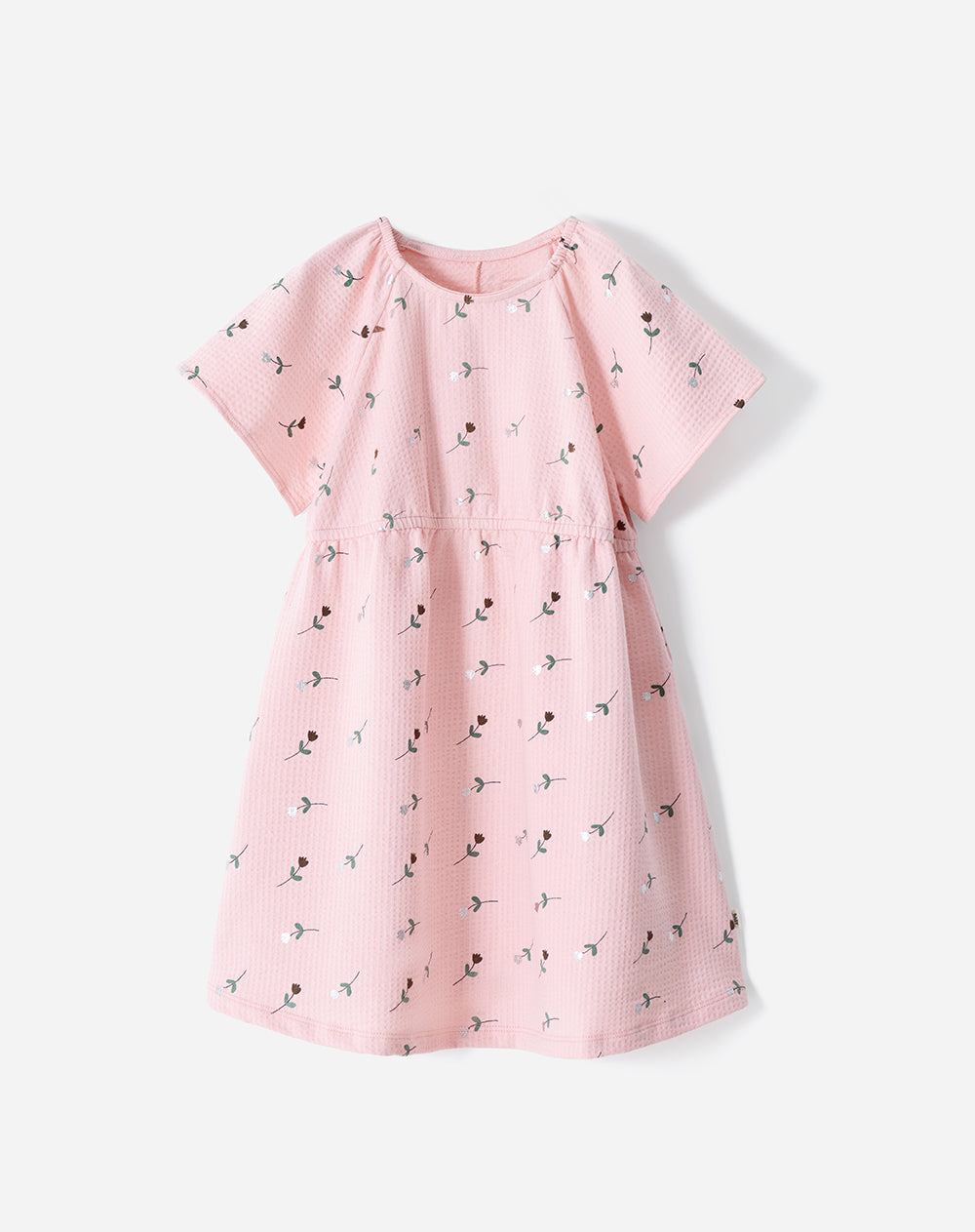 Vestido medio rosado estampado