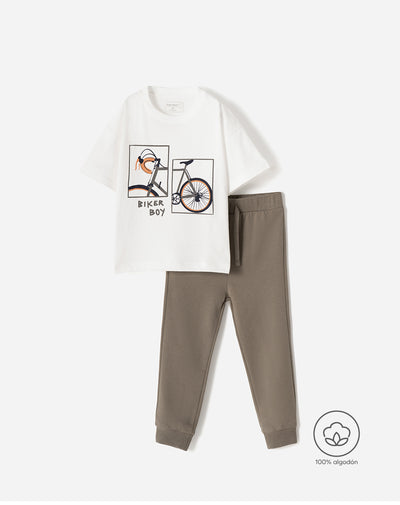 Conjunto camiseta + pantalón algodón niño