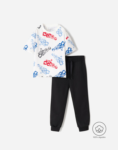 Conjunto camiseta + pantalón algodón niño