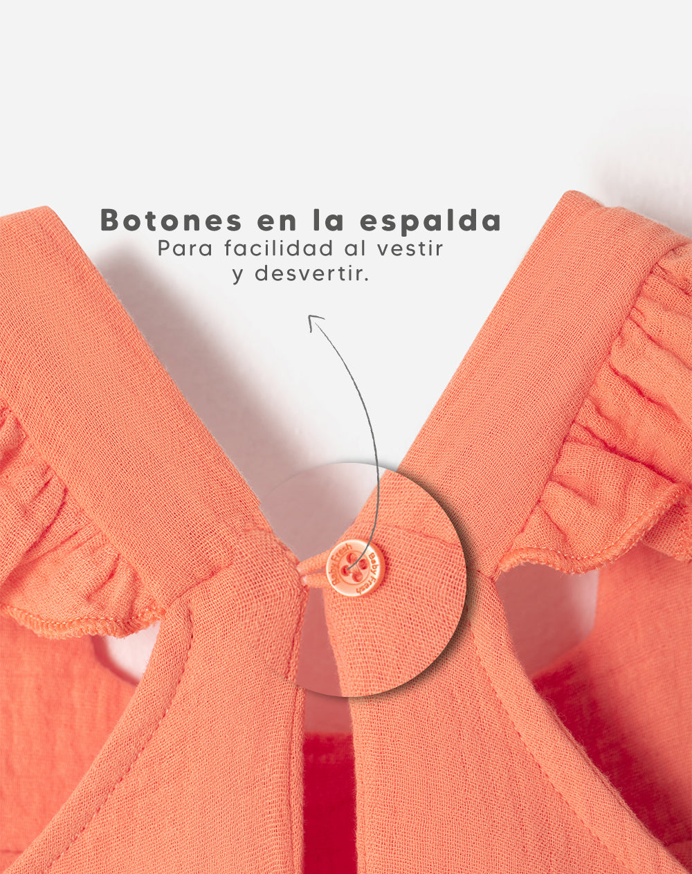 Vestido midi algodón texturizado coral niña