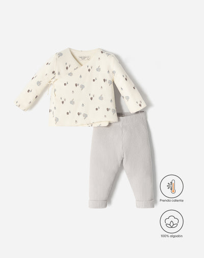 Conjunto bebé unisex chaqueta + pantalón algodón