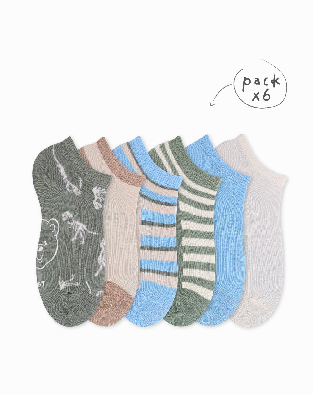 6 pares de medias tobilleras surtido