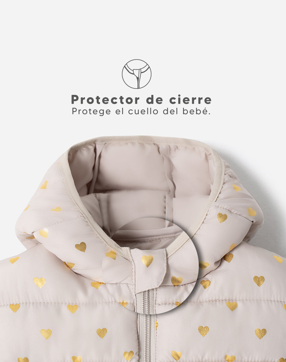 Chaqueta regular acolchada estampado niña