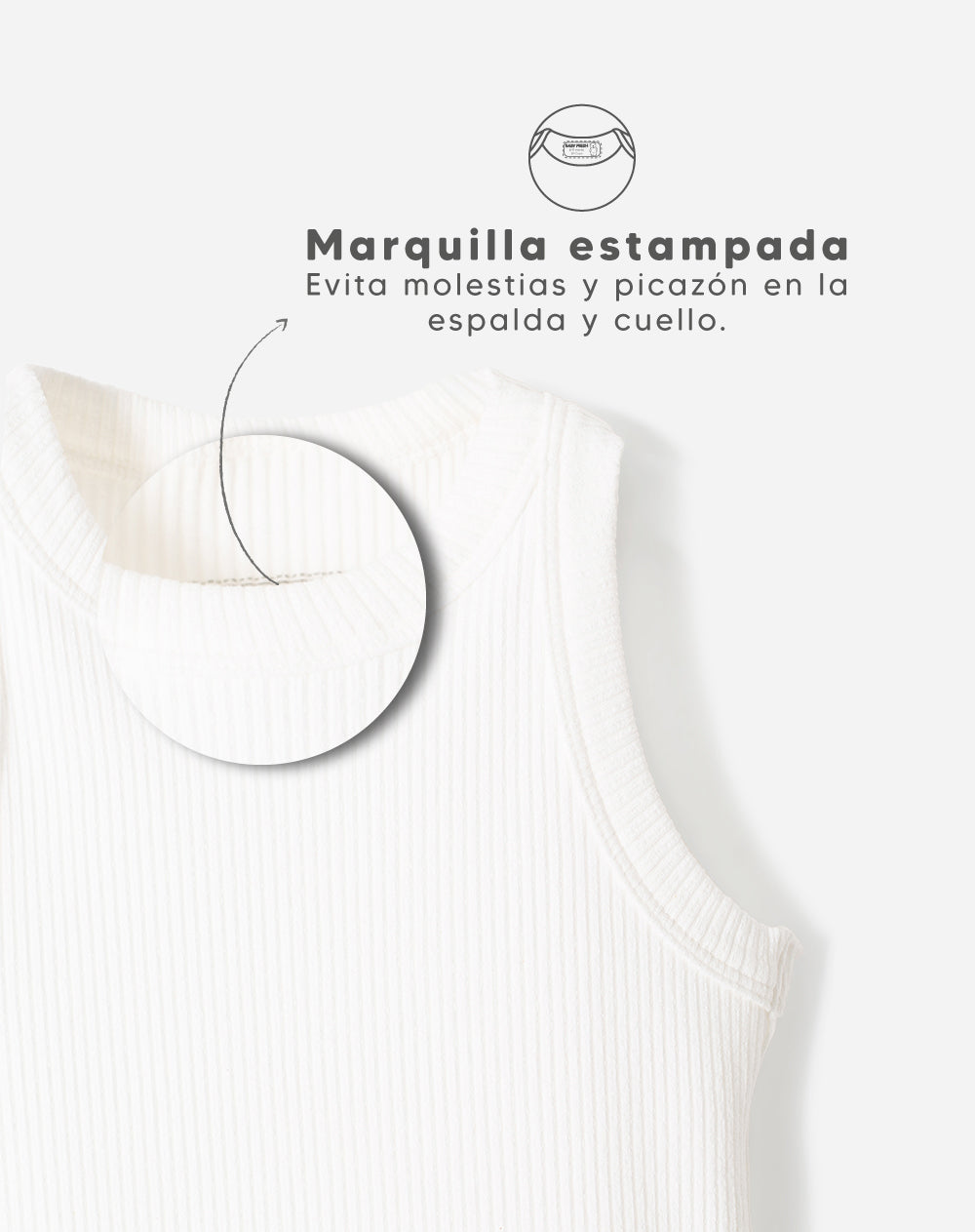Camiseta slim tejido de punto blanca niña