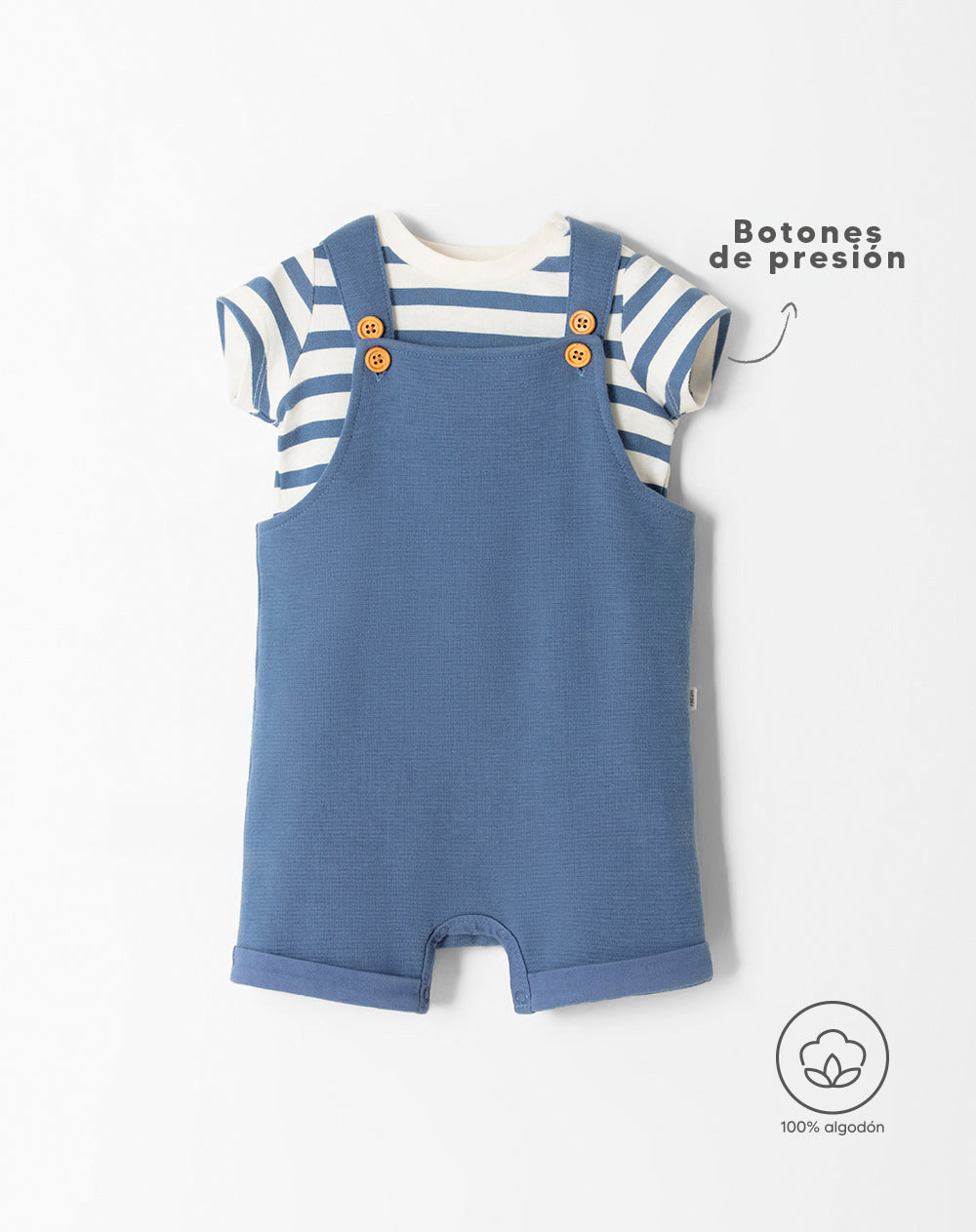 Conjunto overol manga corta azul