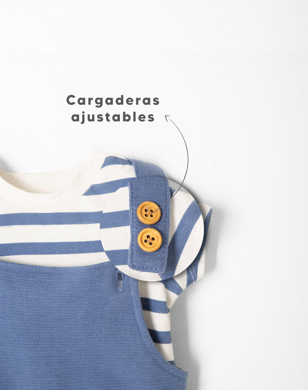 Conjunto bebé niño body + overol corto