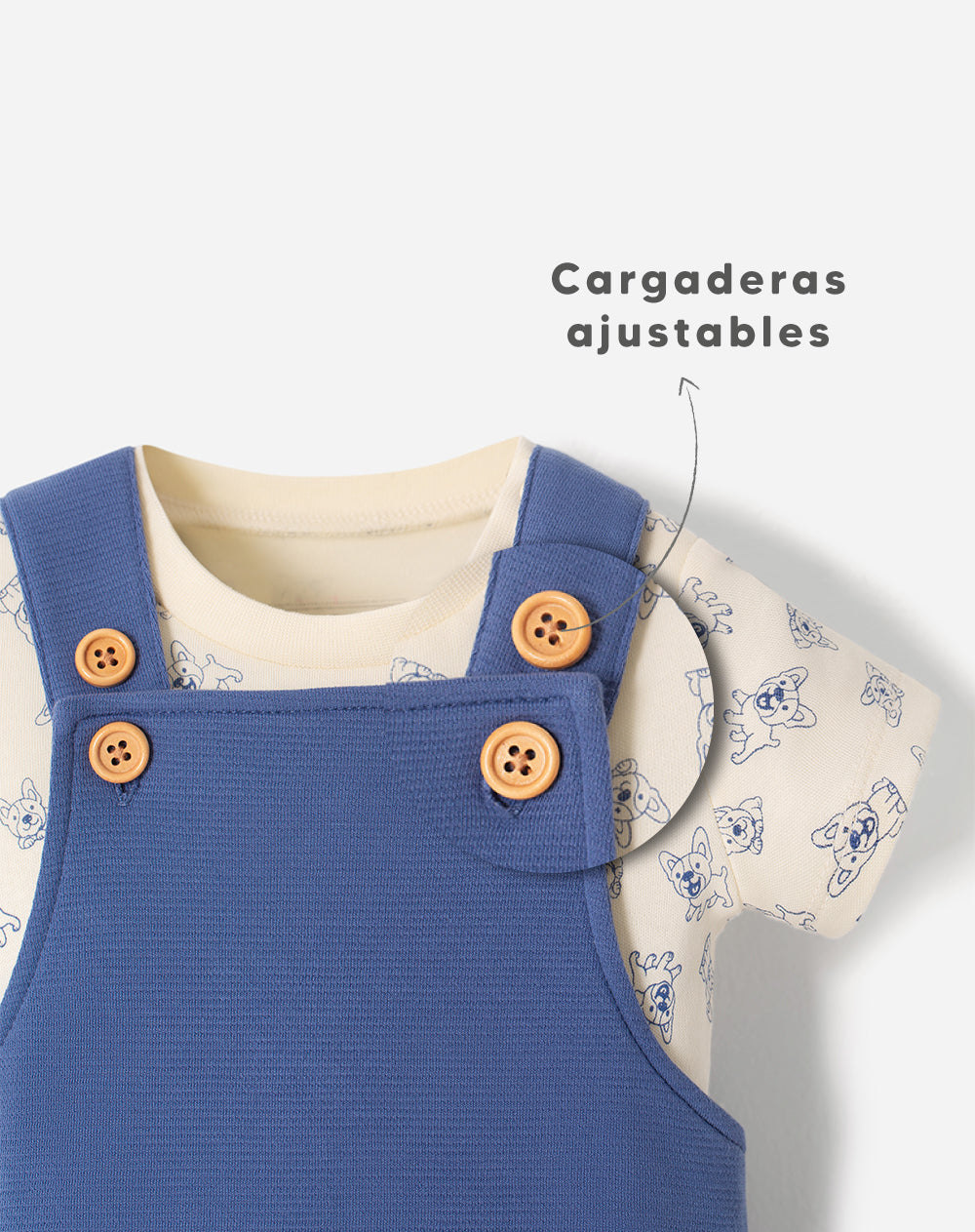 Conjunto overol manga corta azul