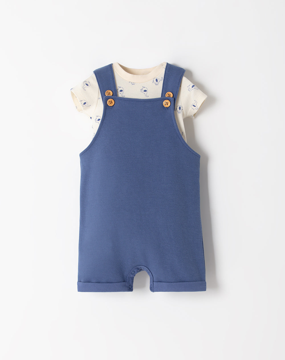 Conjunto body + overol corto azul