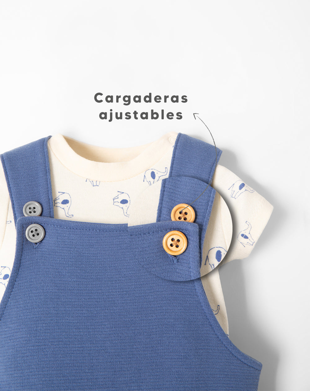 Conjunto body + overol corto azul