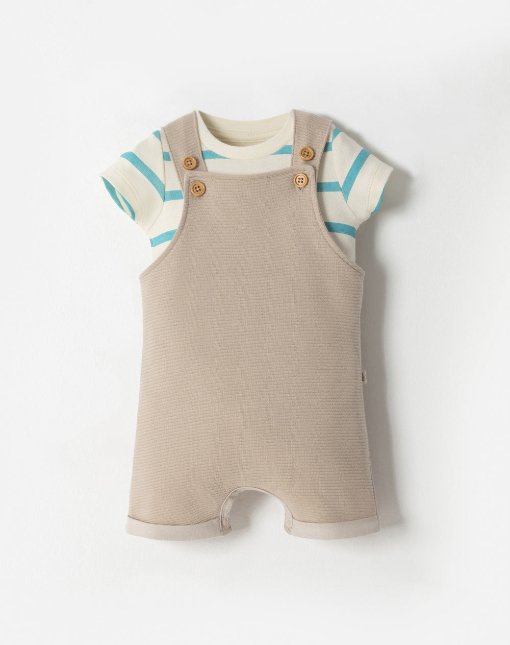 Conjunto bebé niño body + overol corto