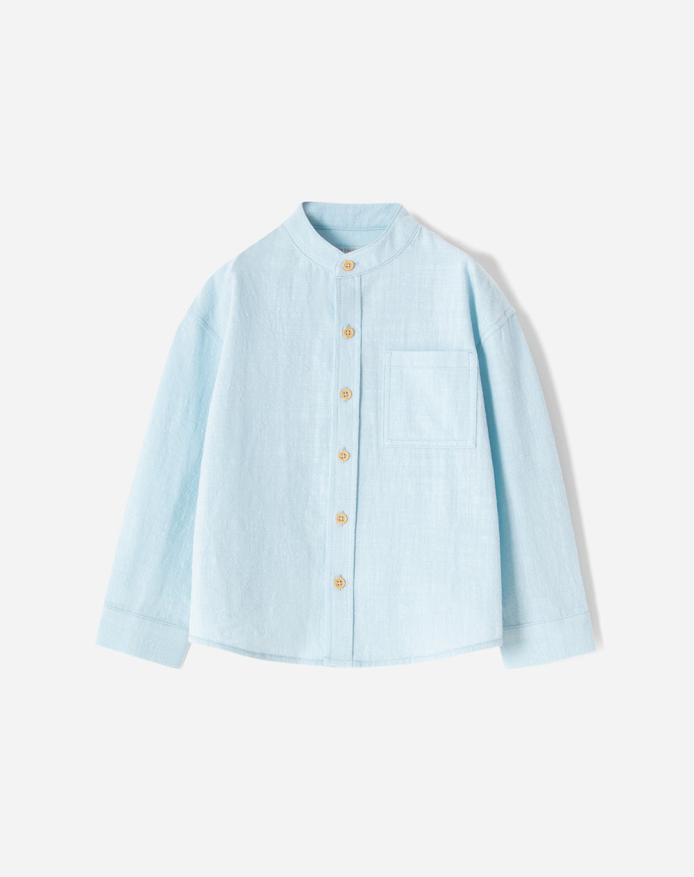 Camisa manga larga algodón azul niño