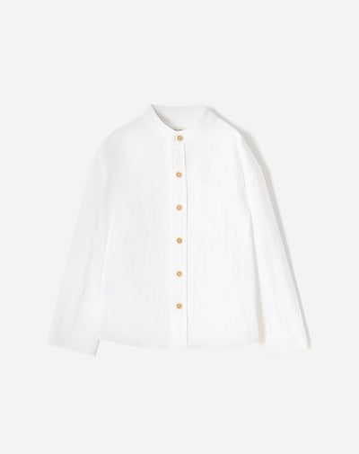 Camisa manga larga algodón blanca niño