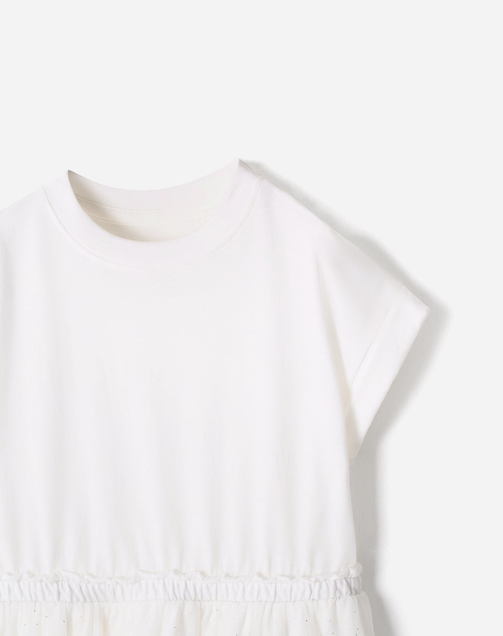 Vestido corto tull blanco niña