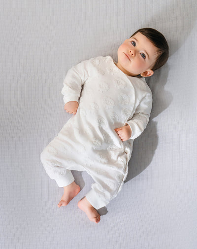 Enterizo largo botones a presión blanco bebé unisex