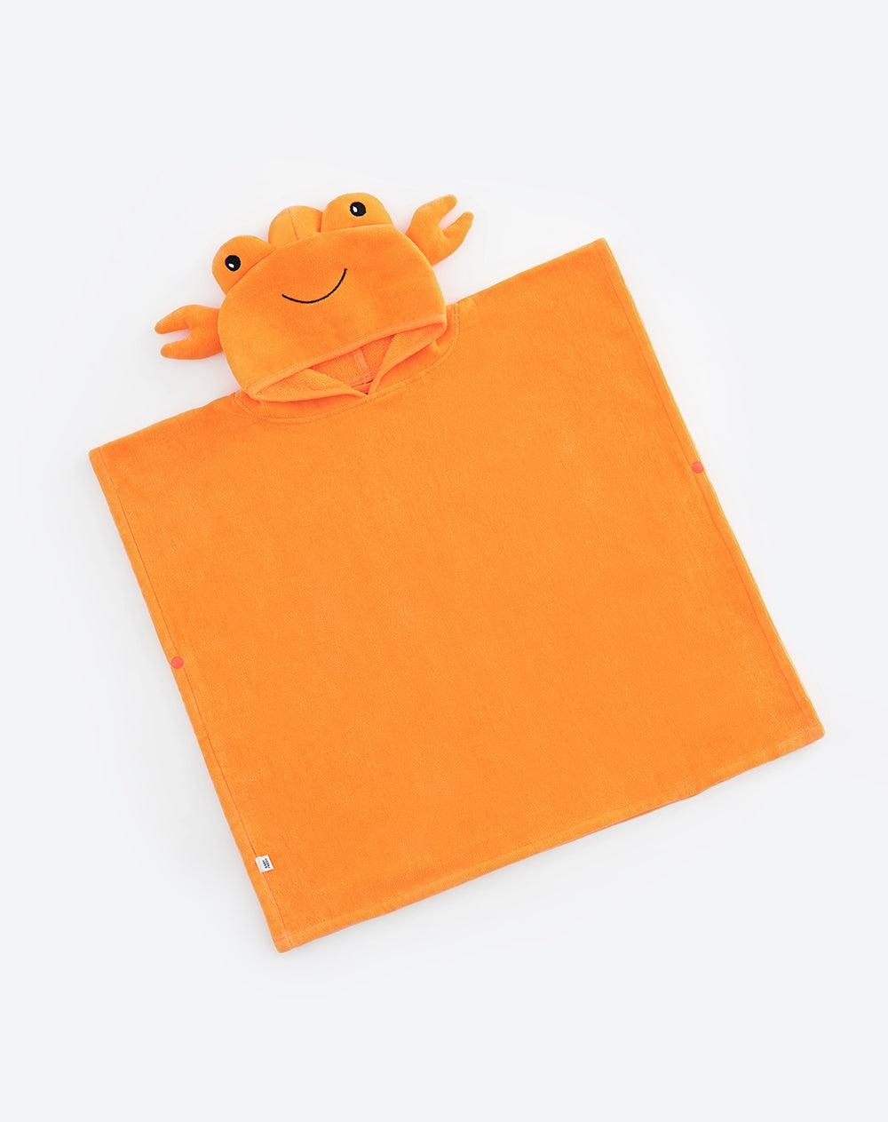 Toalla tipo poncho algodón cangrejo naranja niño