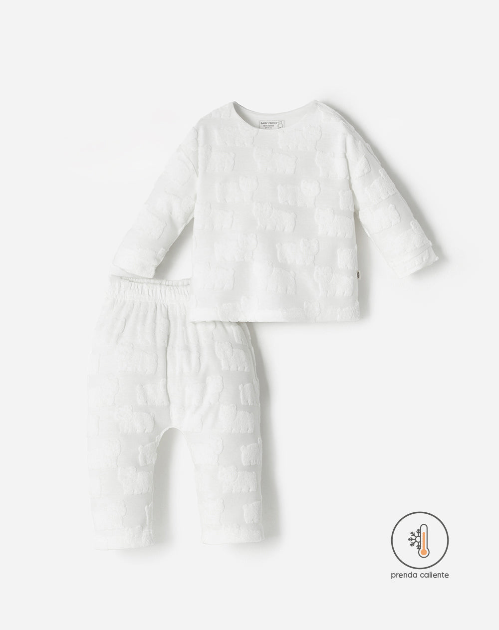 Conjunto bebé unisex buzo + pantalón blanco