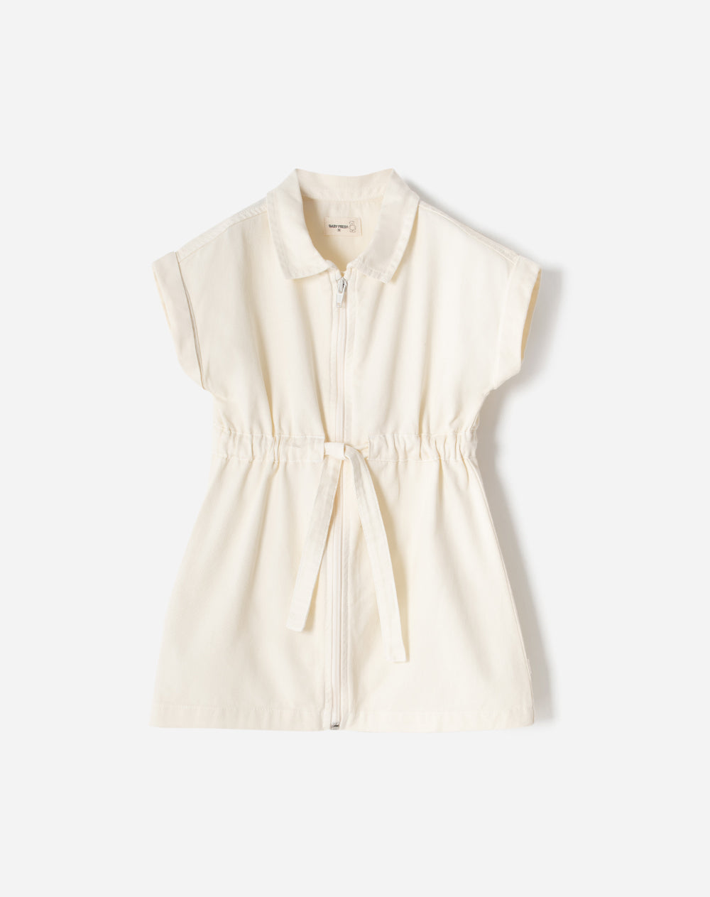 Vestido medio crema
