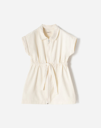 Vestido medio crema